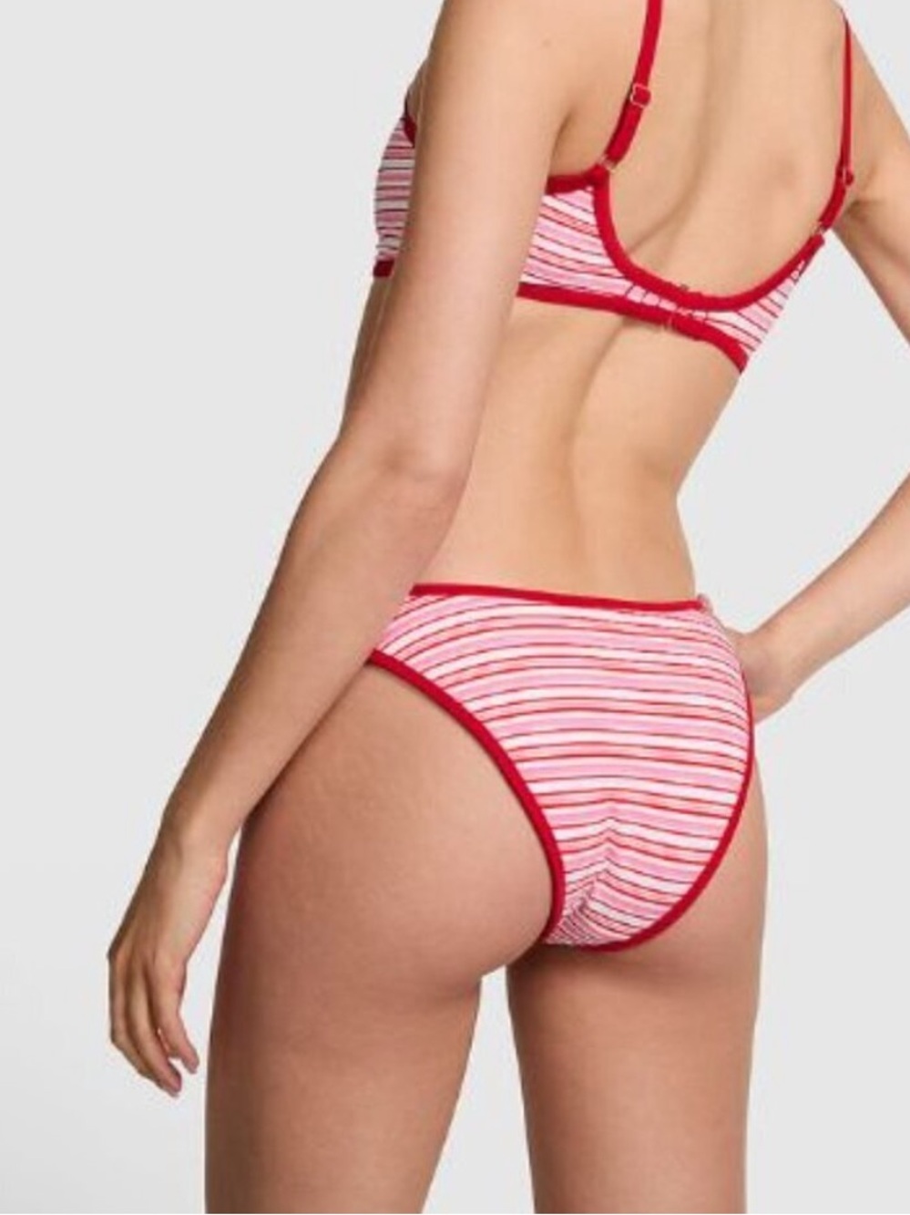 New! Frankie's Bikinis x PINK Golden Hour Rib Cheeky Bottom 34647